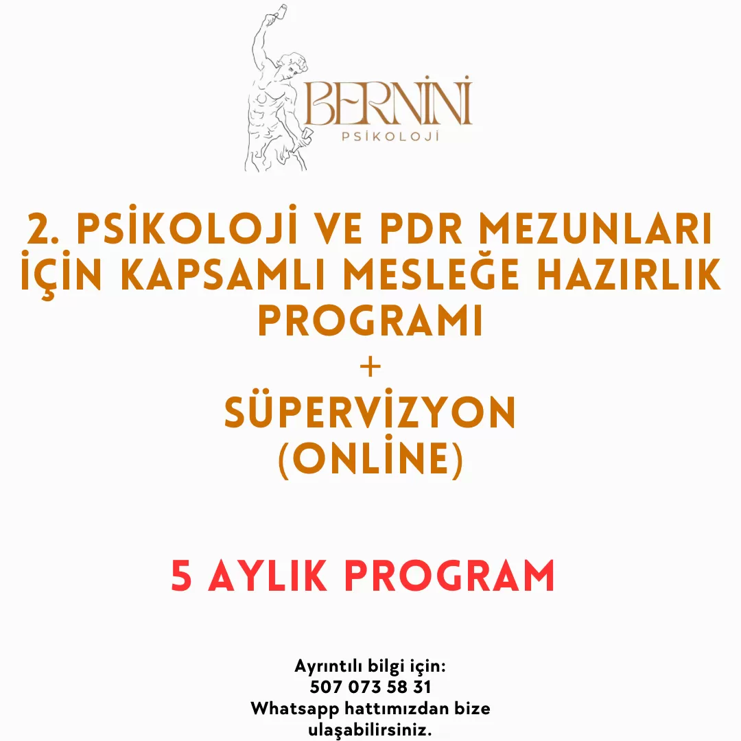 Psikoloji ve PDR Mezun ve Öğrencileri (Son Sınıflar) İçin Kapsamlı Mesleğe Hazırlık Programı + Süpervizyon (Online) (Ocak Grubu)